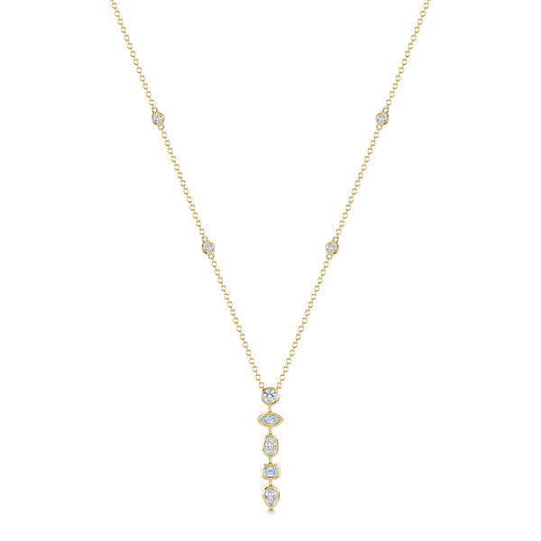 Berry's 18ct Yellow Gold Mixed Cut Diamond Drop Pendant - Berry's Jewellers