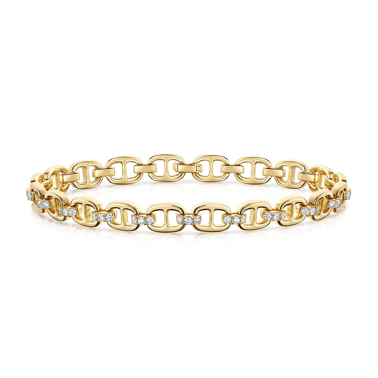 Berry's 18ct Yellow Gold Diamond Set Link Bracelet - Berry's Jewellers