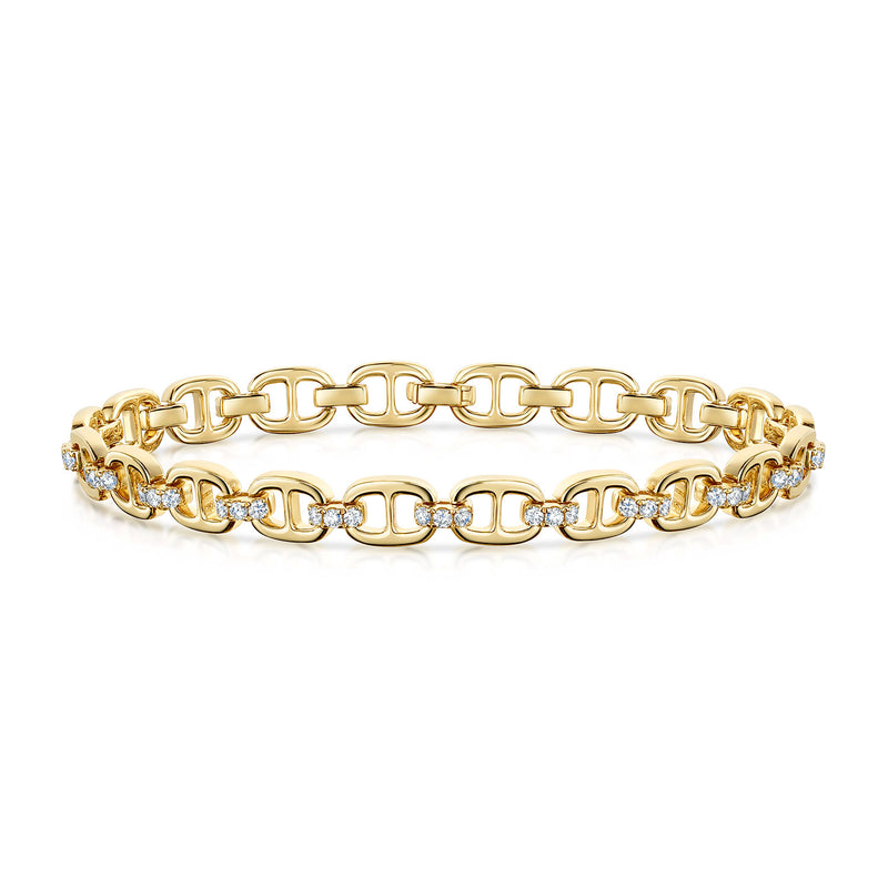 Berry's 18ct Yellow Gold Diamond Set Link Bracelet - Berry's Jewellers
