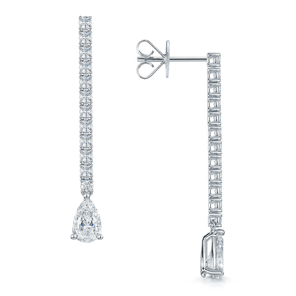 Berry's 18ct White Gold Pear Cut Diamond Drop Earrings - Berry's Jewellers