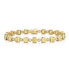 18ct Yellow Gold Cushion Cut Yellow Diamond and Diamond Tennis Bracelet