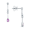 Berry's 18ct White Gold Pear Pink Sapphire and Diamond Drop Earrings - Berry's Jewellers