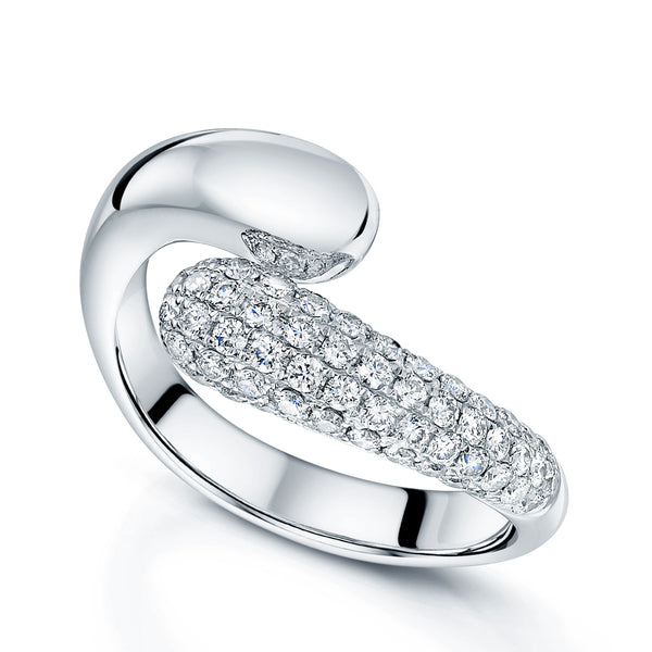Berry's Ember Collection Platinum Diamond Pave Set Open Ring - Berry's Jewellers