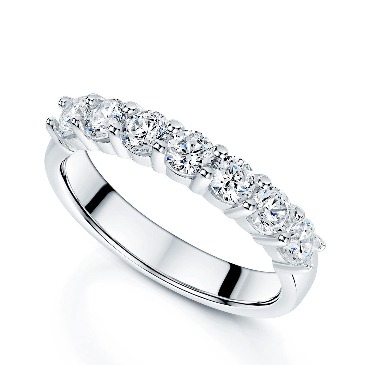 Platinum Round Brilliant Cut 1.00ct Diamond Classic Seven Stone Weddin