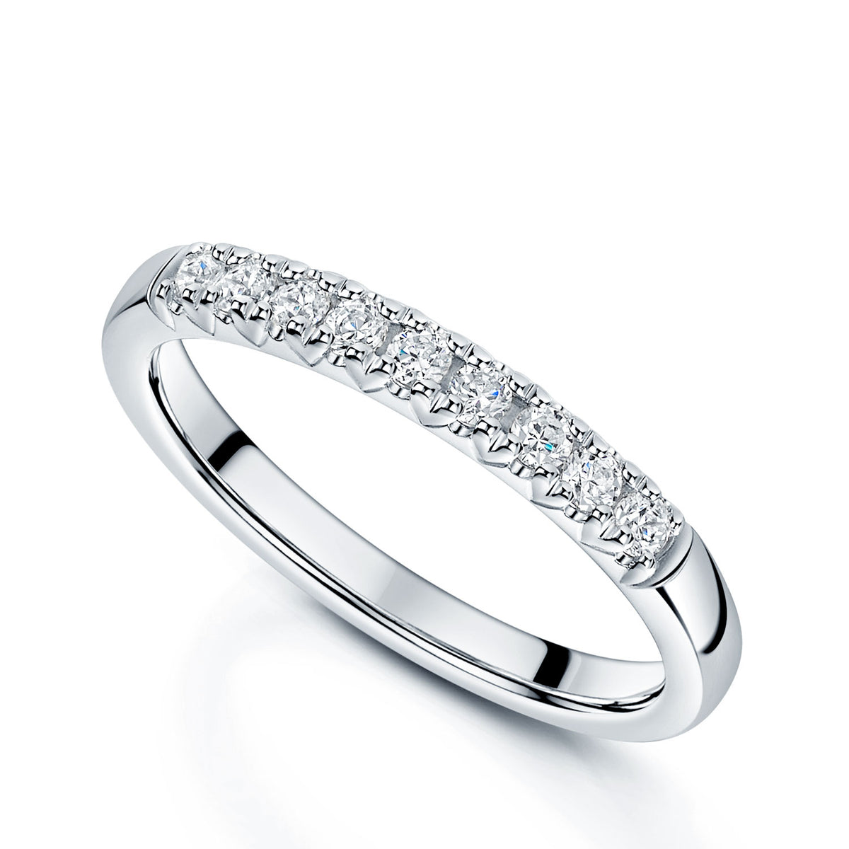 Platinum Round Brilliant Cut 0.25ct Diamond Fishtail Set Wedding Ring