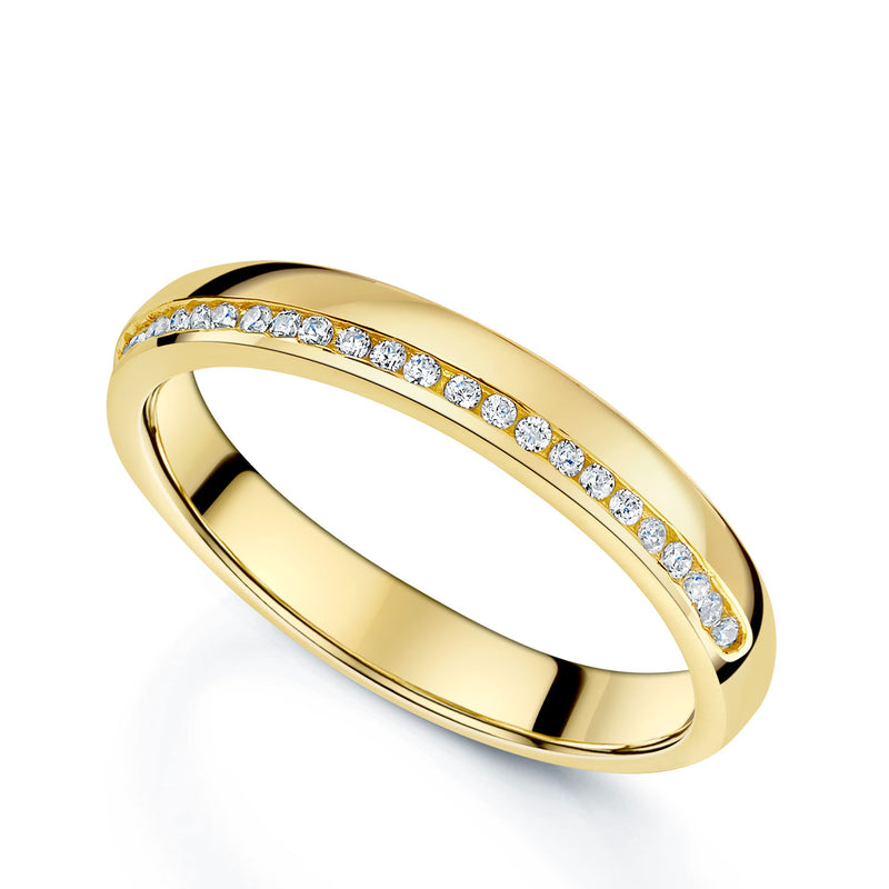 18ct Yellow Gold Diamond Set Wedding Ring