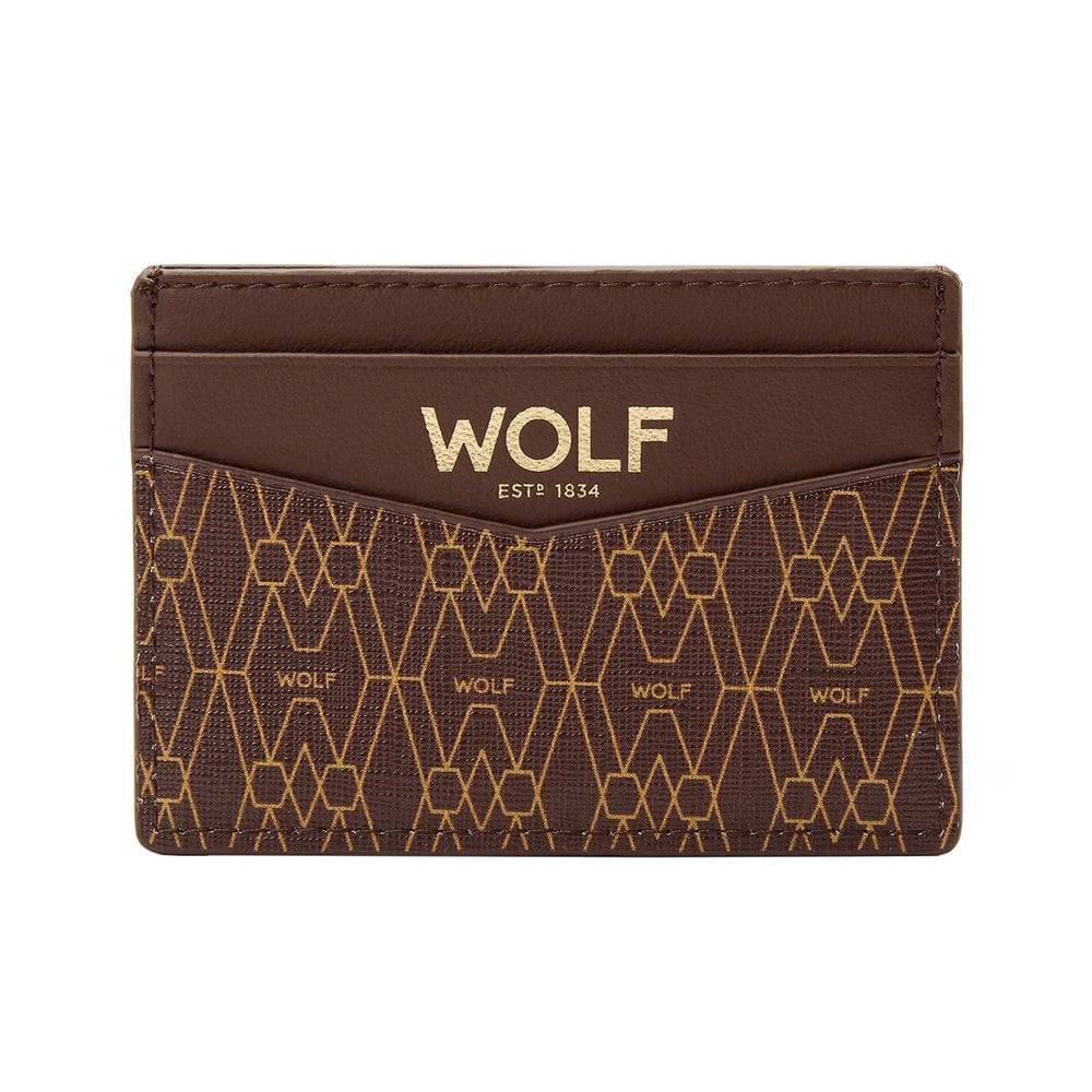 WOLF 1834 Signature Brown Leather Card Holder