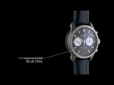 ALT1-C 43mm Blue/Silver Dial Men's Leather Strap Automatic Watch