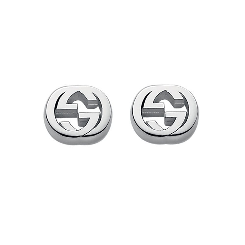 Interlocking G Silver Stud Earrings