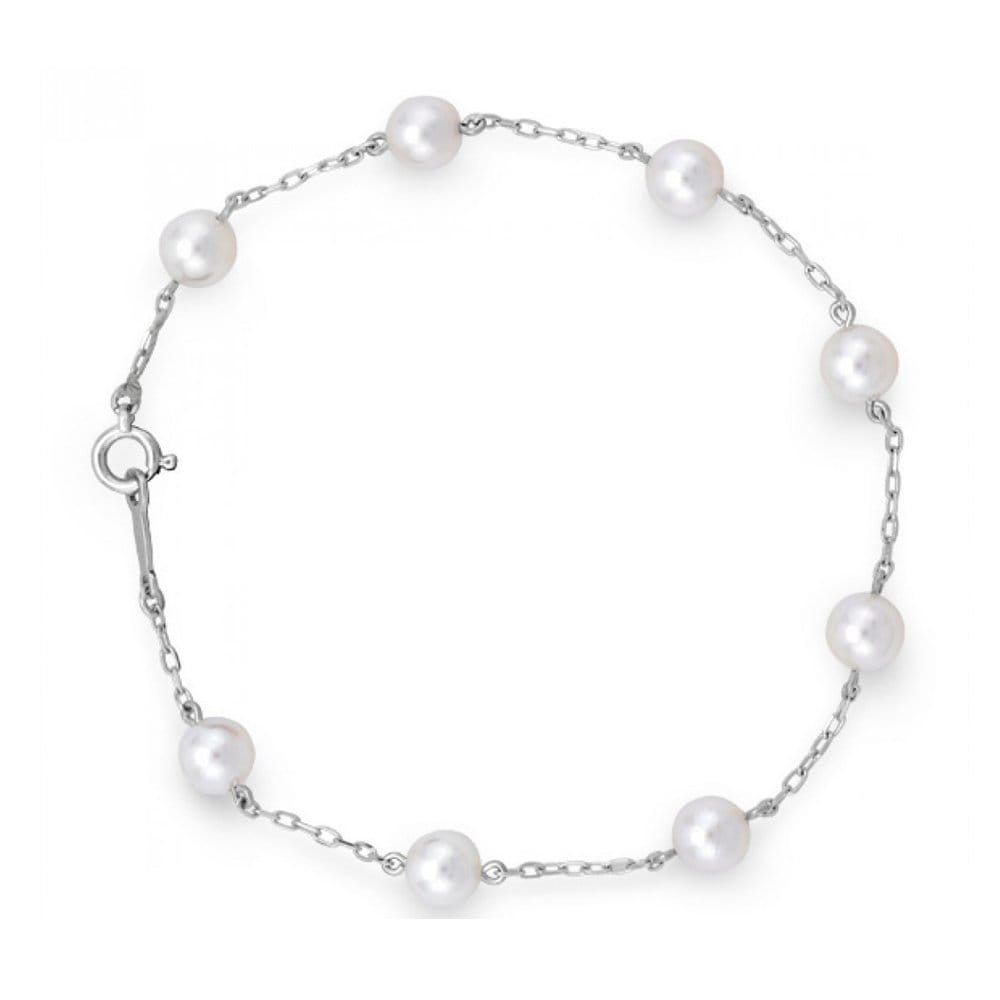 Akoya Pearl & 18ct White Gold Chain Bracelet