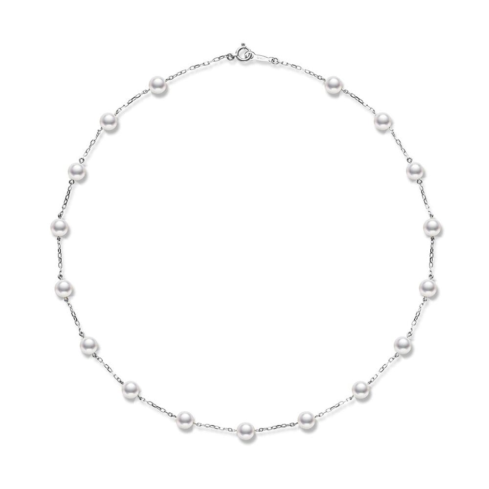 Akoya Pearl & 18ct White Gold Chain Necklace