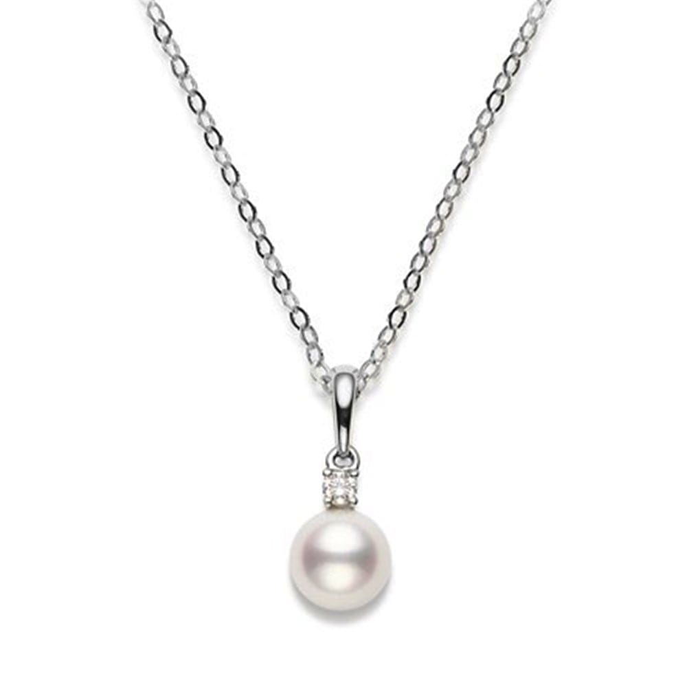 Classic AA Grade Akoya Cultured Pearl & Diamond Pendant