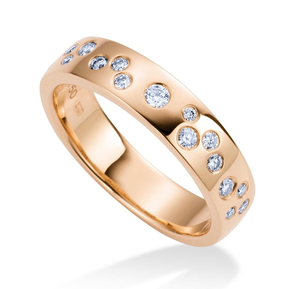 18ct Rose Gold Scattered Diamond Dress Ring