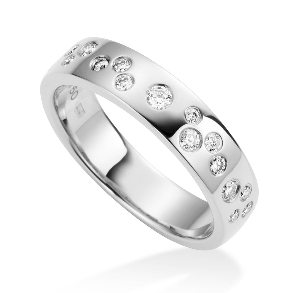 Platinum Scattered Diamond Dress Ring