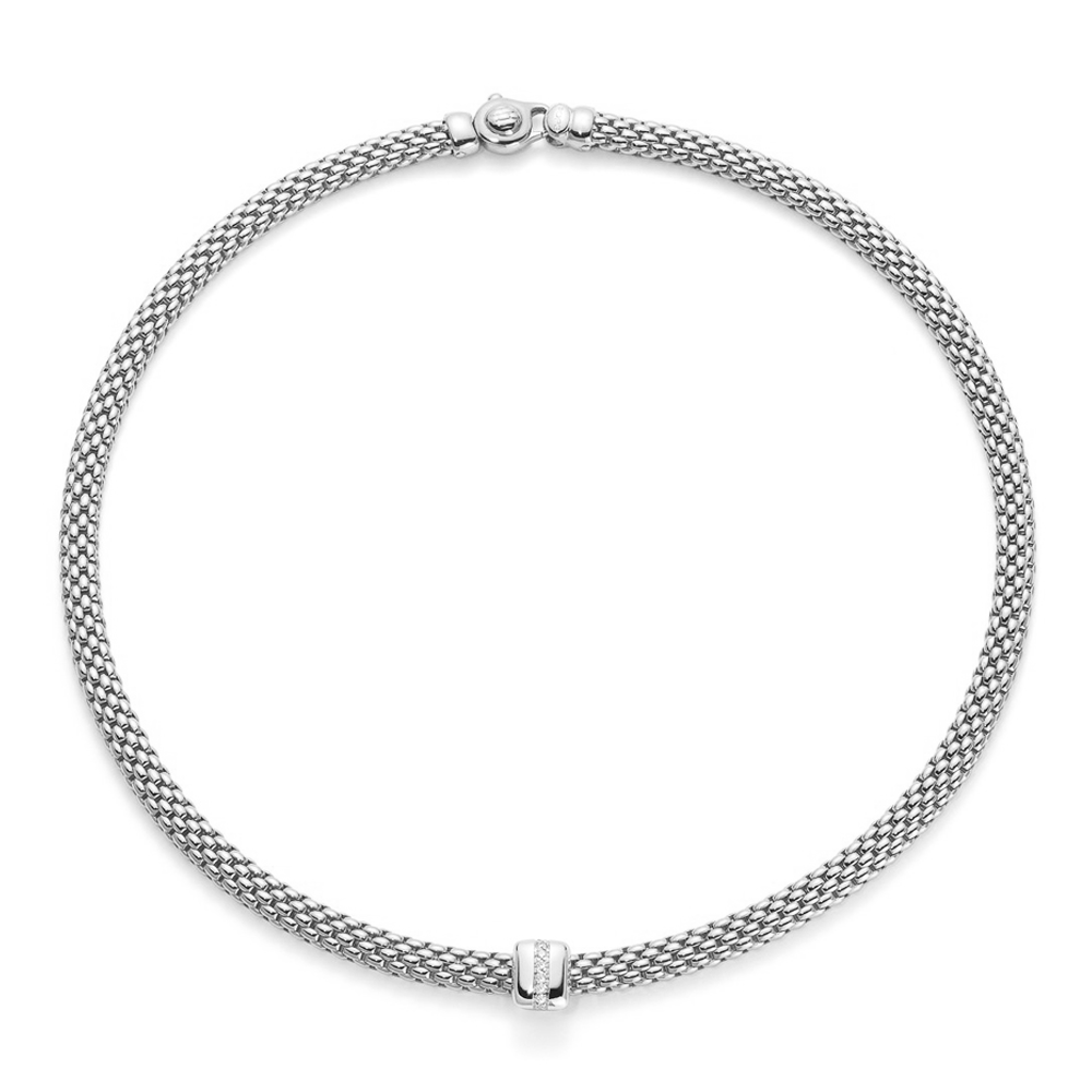 Vendome 18ct White Gold Necklace With Diamond Set Pendant