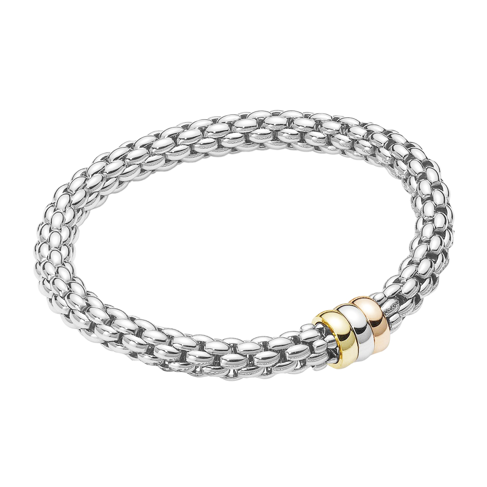 Niue 18ct White Gold Bracelet With Multi-Tone Rondels