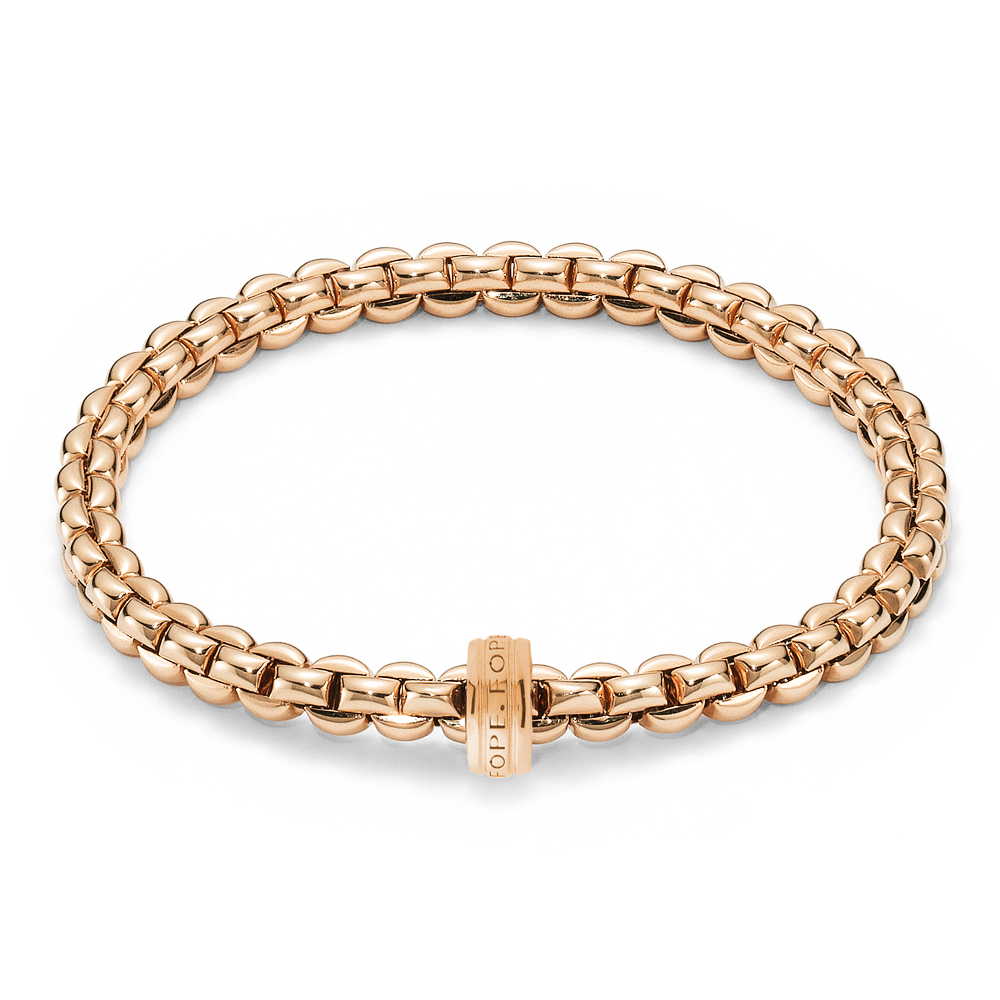 Eka 18ct Rose Gold Bracelet With Single Polished Rondel