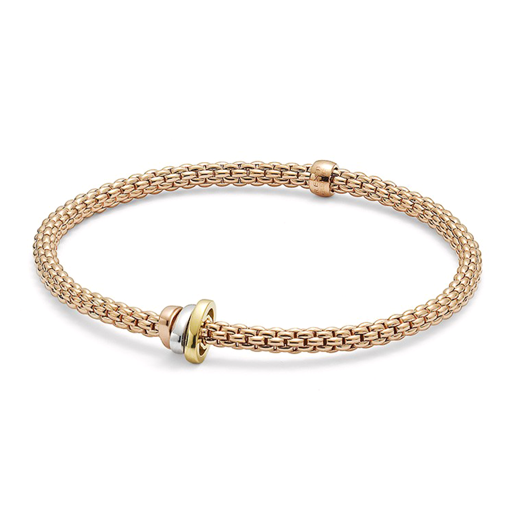 Prima 18ct Rose Gold Bracelet With Multi-Tone Rondels