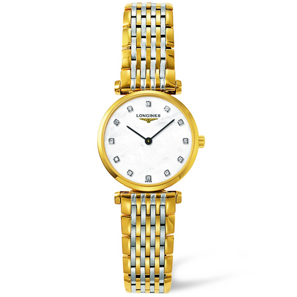 La Grande Classique Steel & Gold PVD Case M.O.P Diamond Dial Ladies Bracelet Watch