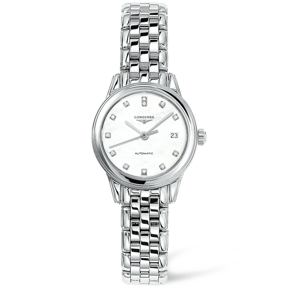 Flagship 26mm White Mother of Pearl Diamond Dial Bracelet Watch