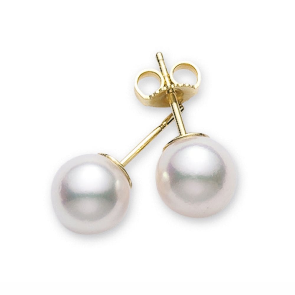 Classic A+ Grade Akoya Cultured Pearl Earrings 7-7.5mm