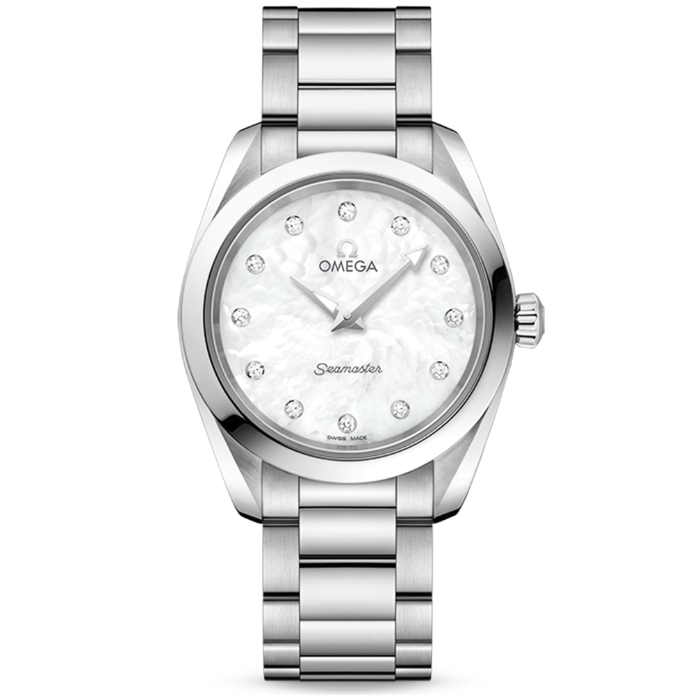 Seamaster Aqua Terra 28mm White Mother of Pearl Dial Ladies Watch