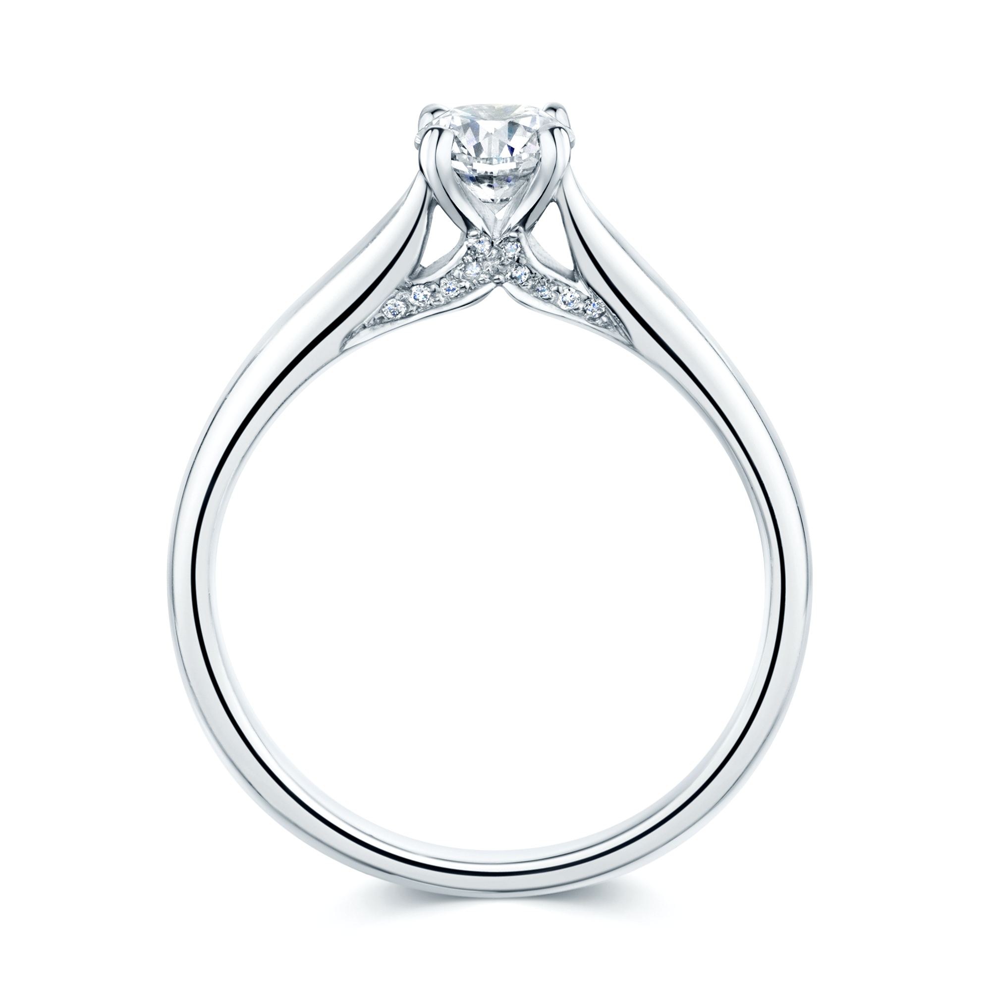 Platinum Round Brilliant Cut Diamond Solitaire Engagement Ring