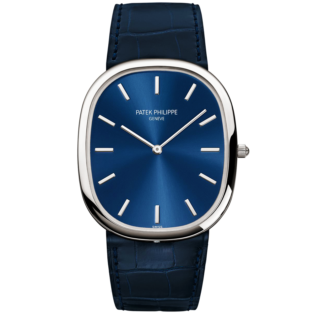 Golden Ellipse Platinum Blue Sunburst Dial Men's Automatic Watch