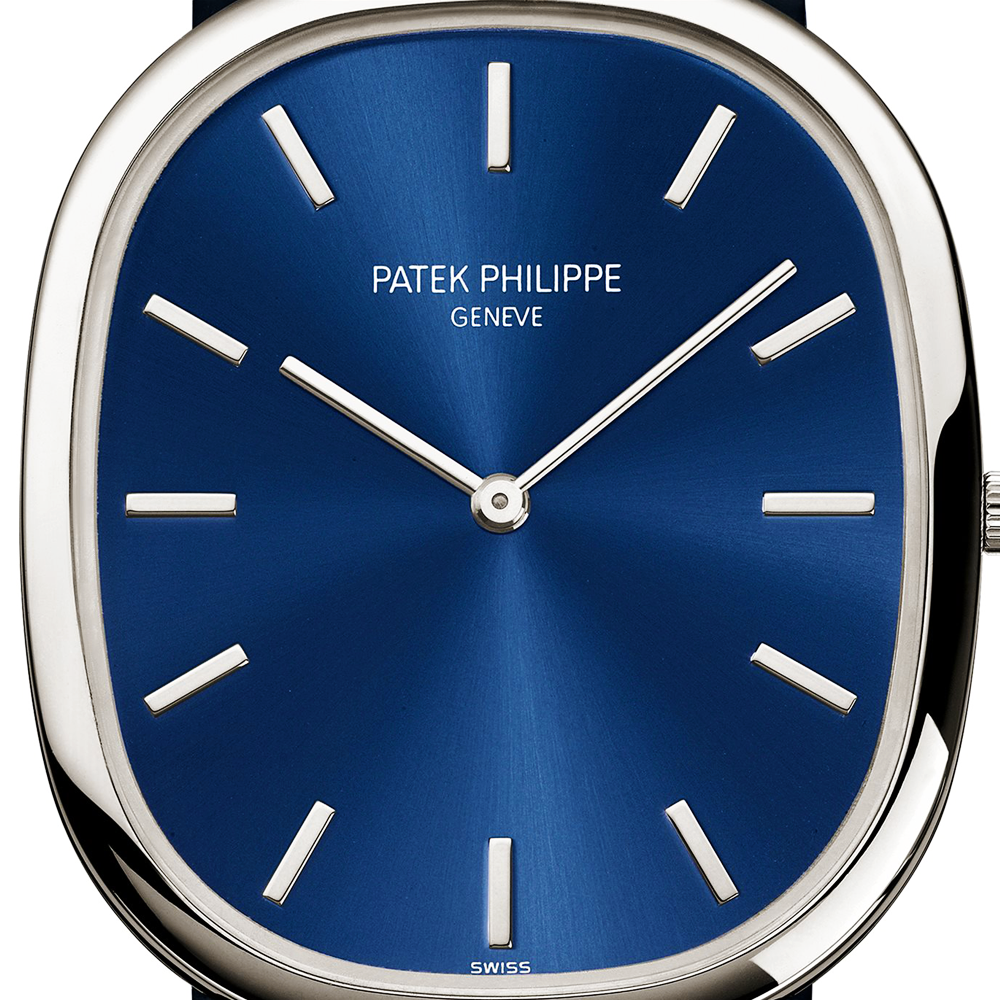 Golden Ellipse Platinum Blue Sunburst Dial Men's Automatic Watch