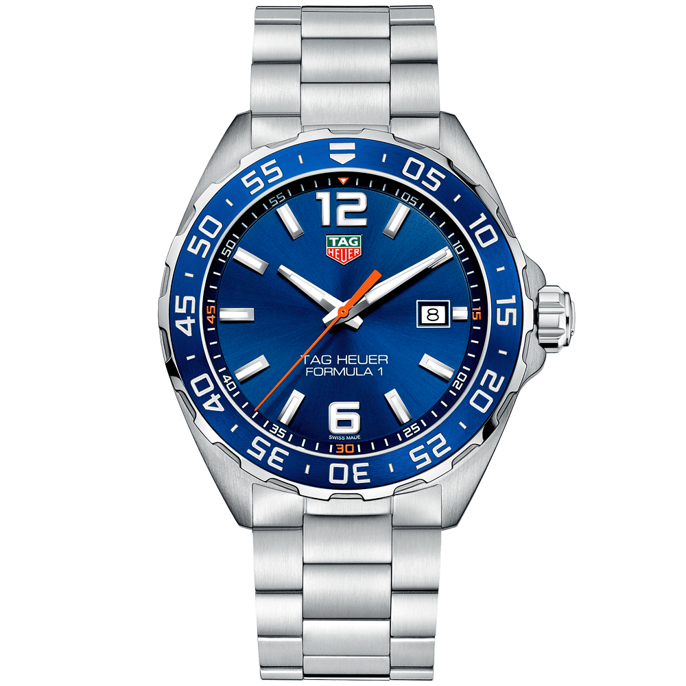 Formula 1 43mm Steel Blue/Orange Dial Quartz Men's Bracelet Watch