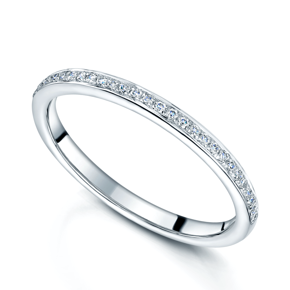 Platinum Brilliant Cut Fine Channel Set Diamond Half Eternity Ring