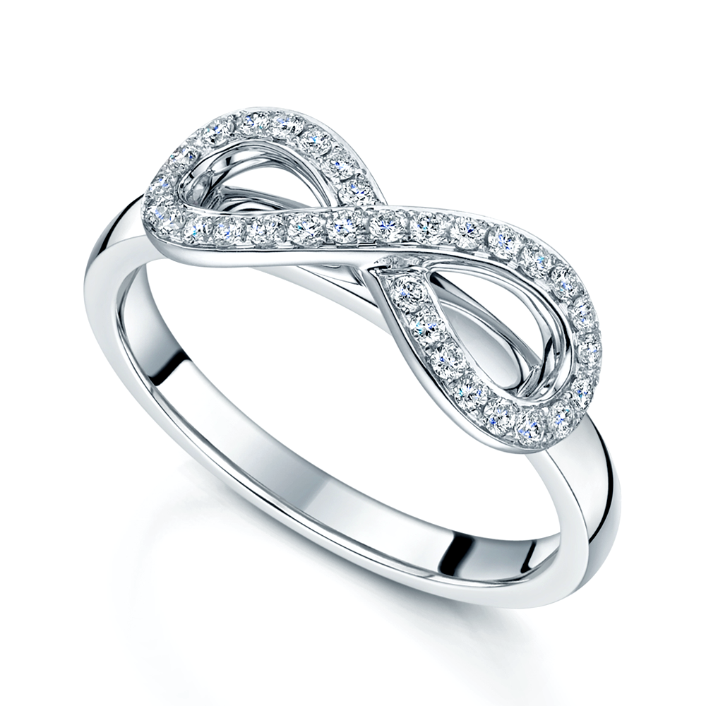 18ct White Gold Diamond Infinity Dress Ring