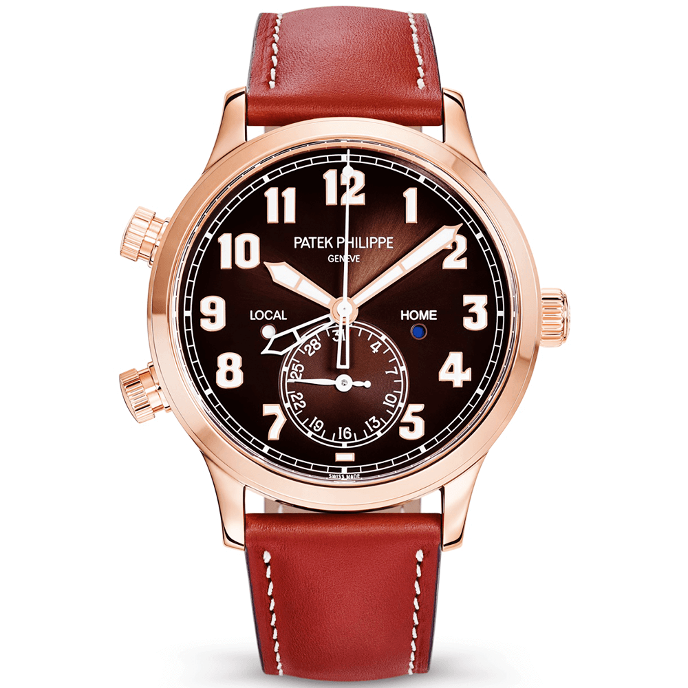 Calatrava Pilot Travel Time 42mm 18ct Rose Gold Men's Watch