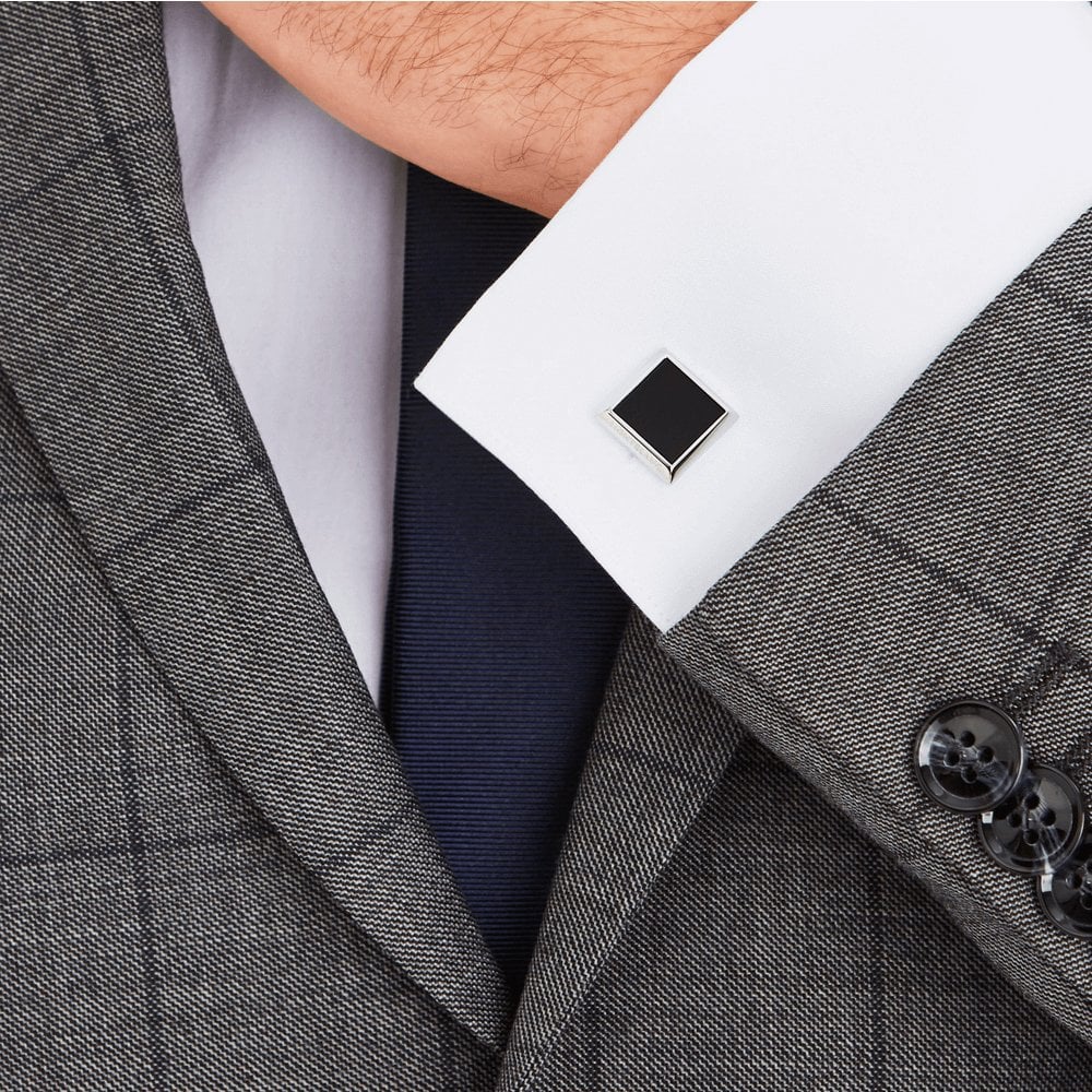 Sartorial Collection Onyx & Steel Square Cufflinks