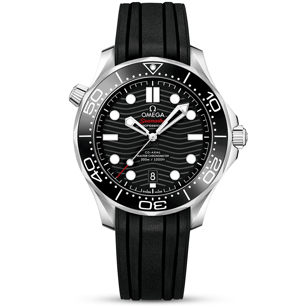Seamaster Diver 300m 42mm Black Dial Men's Rubber Strap Watch