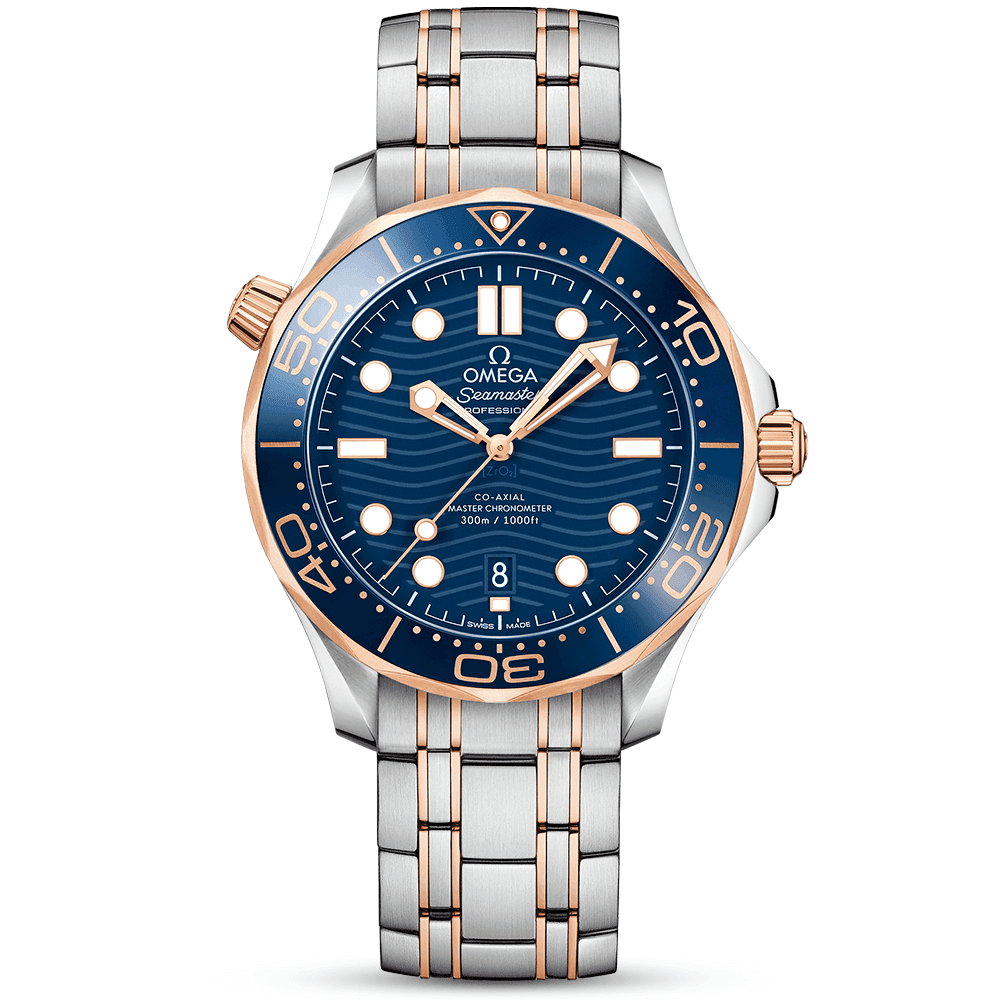 Seamaster Diver 300m 42mm Blue Dial Two-Tone Men's Bracelet Watch