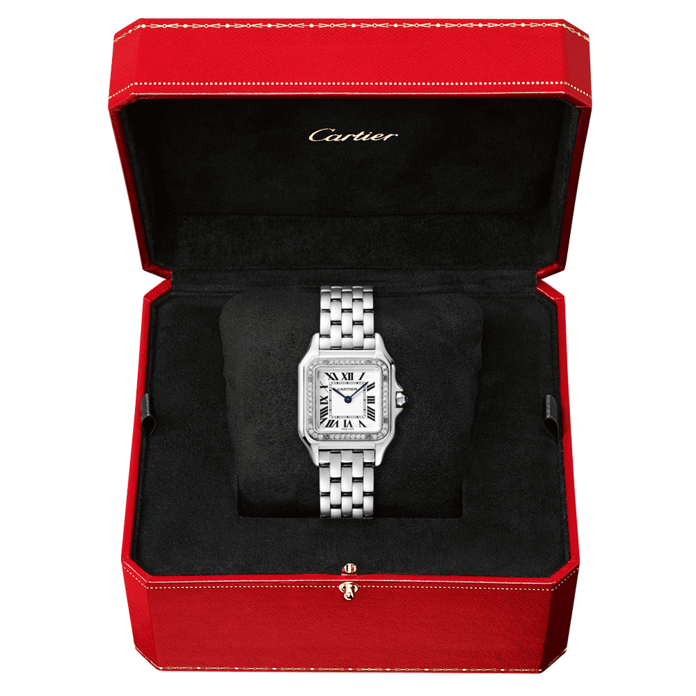 Panthère de Cartier Medium Steel Diamond Bezel Watch