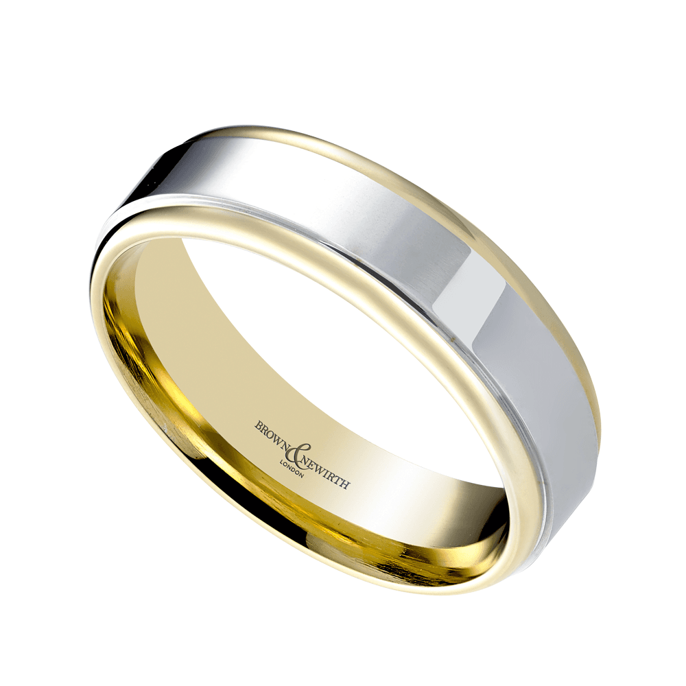 Blend 18ct Yellow Gold And Platinum 6mm Wedding Ring