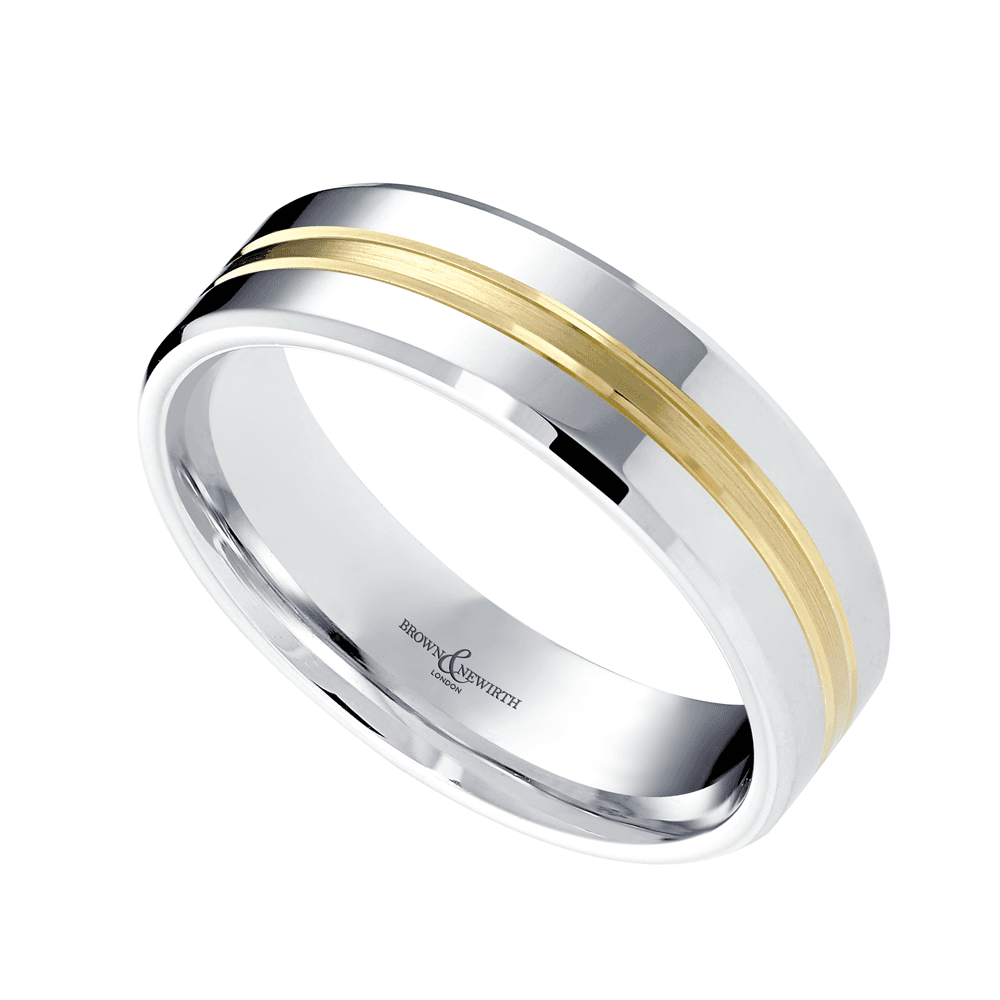 Fuse Platinum and 18ct Yellow Gold 6mm Wedding Ring