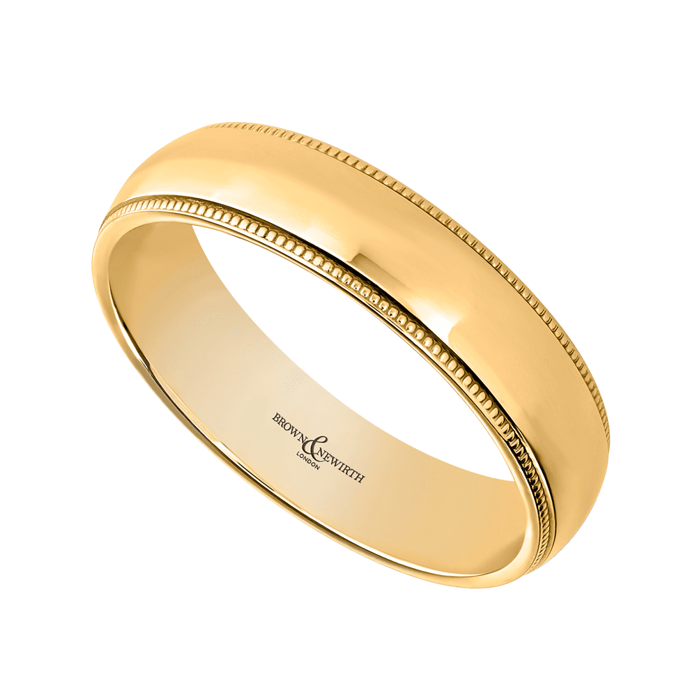 Grain 18ct Yellow Gold 5mm Wedding Ring