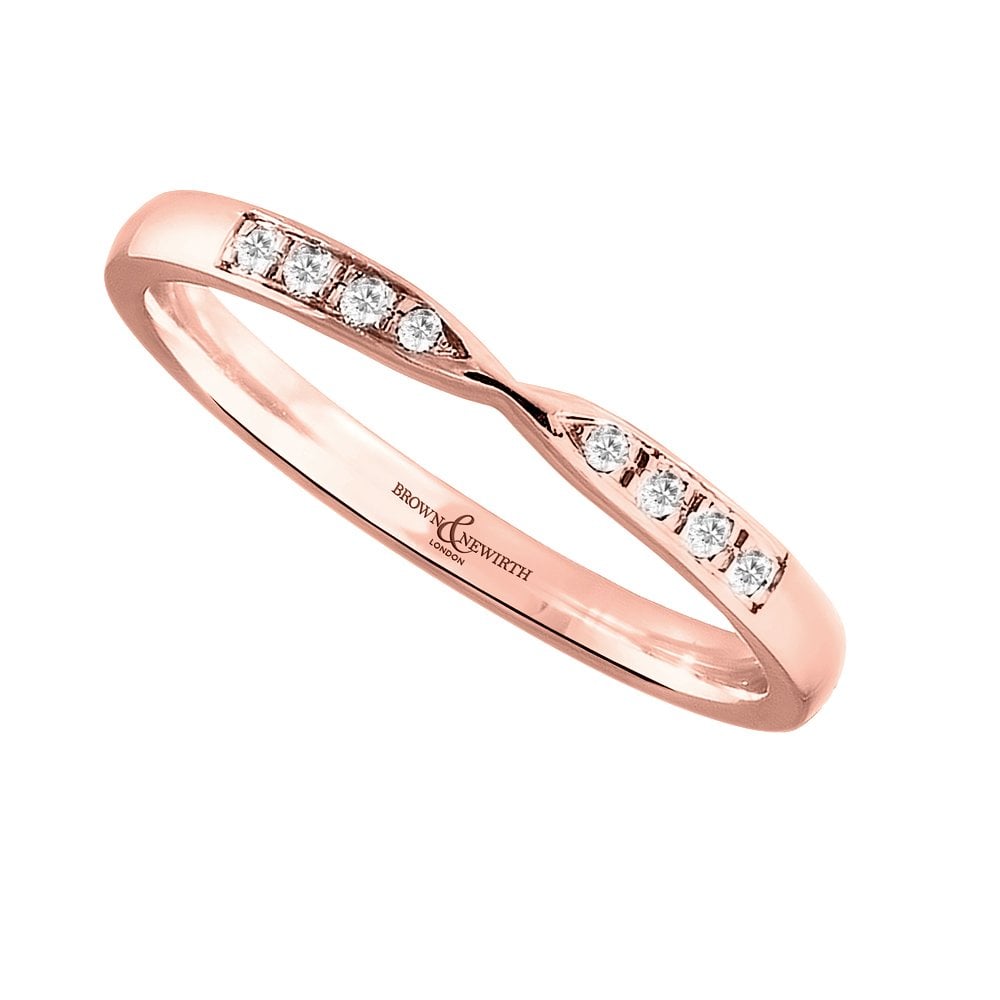 Crescent Diamond Shaped Wedding Ring