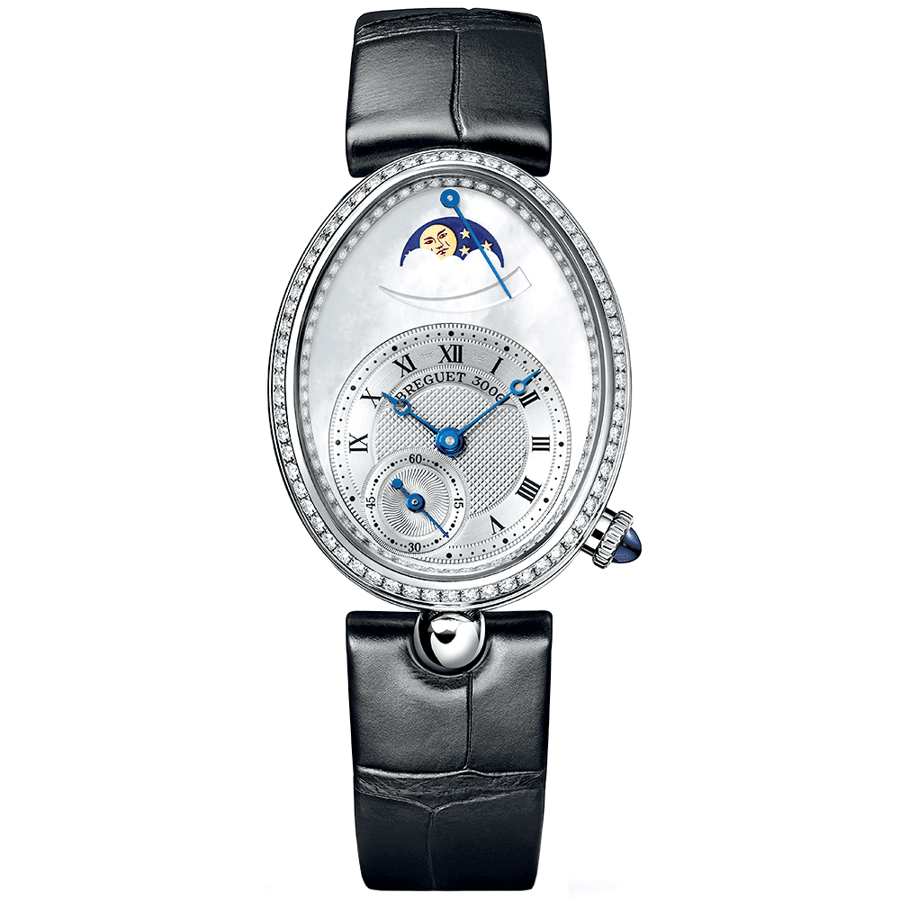 Reine de Naples Moonphase 18ct White Gold & Mother of Pearl Dial Watch