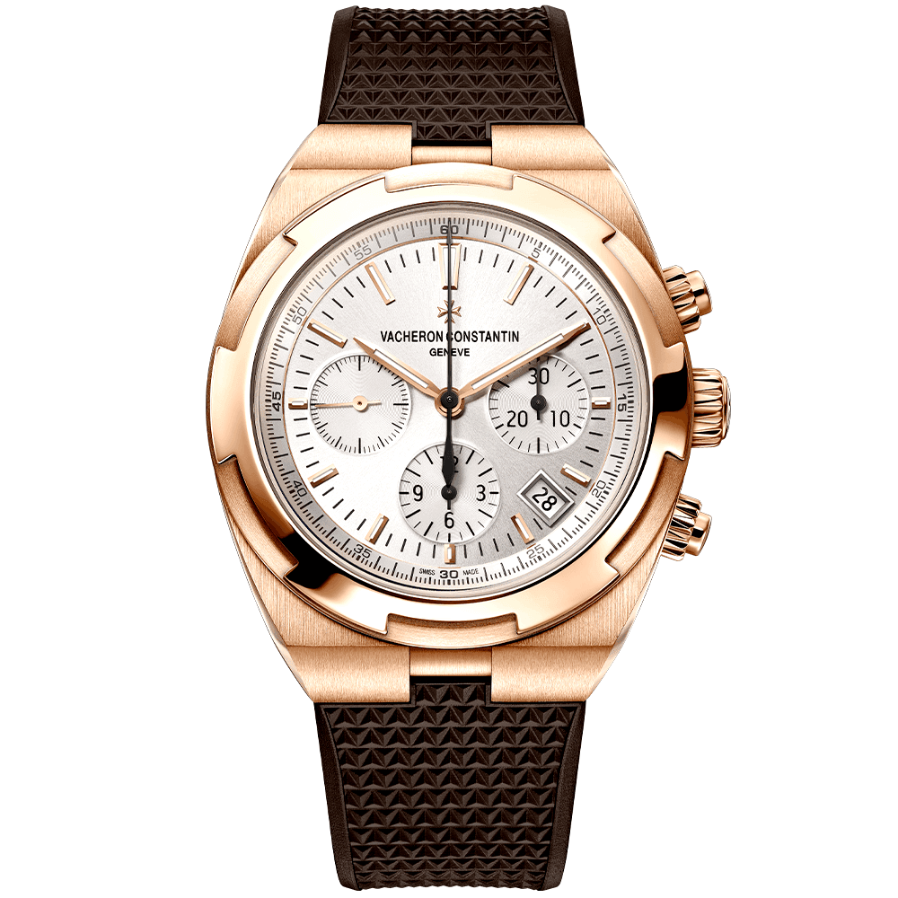 Overseas 42.5mm 18ct Pink Gold Silver Dial Automatic Chronograph Watch