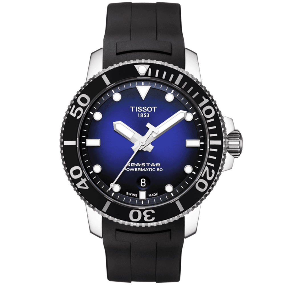 Seastar 1000 43mm Gradient Blue Dial & Rubber Strap Automatic Watch