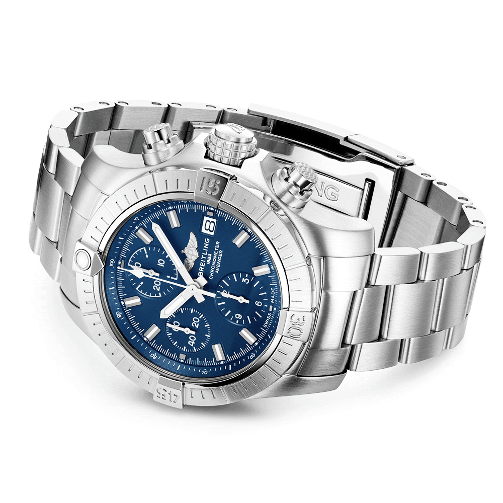 Avenger 43mm Blue Dial Automatic Chronograph Bracelet Watch