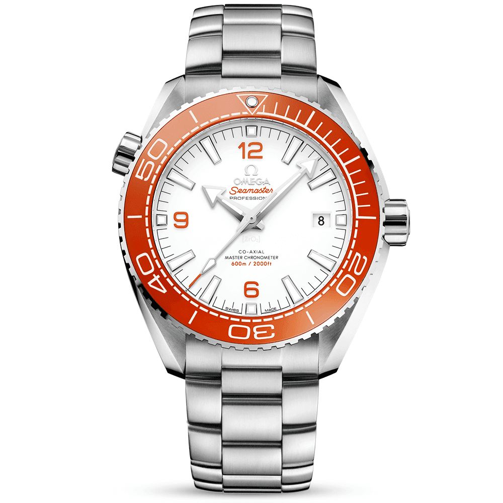 Seamaster Planet Ocean 600m White Dial & Orange Bezel Bracelet Watch