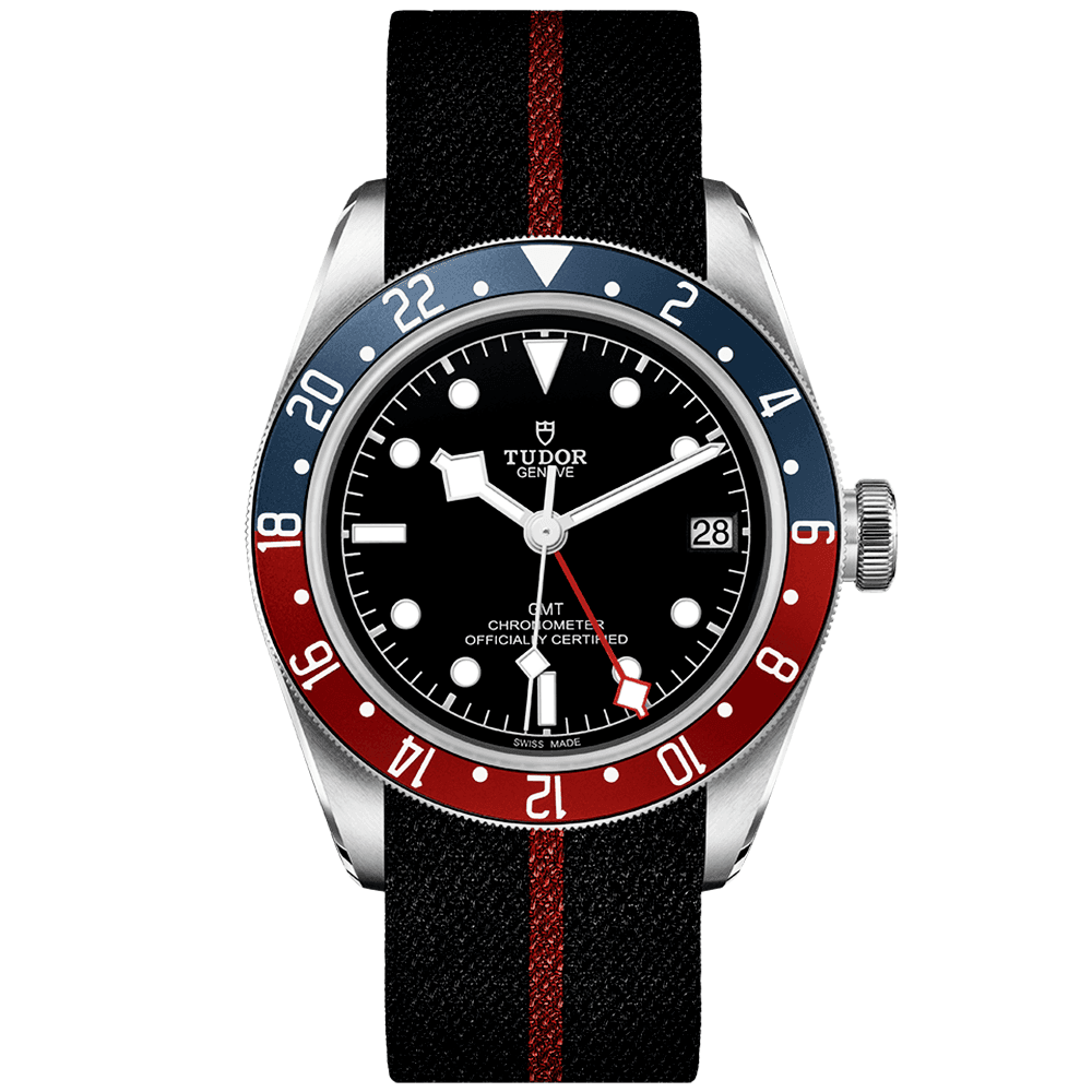 Black Bay GMT 41mm Black Dial Automatic Men's Fabric Strap Watch