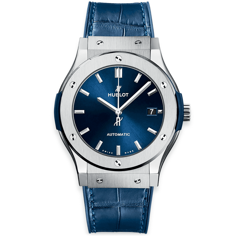 Hublot Classic Fusion 42mm Titanium Blue Dial Men's Watch