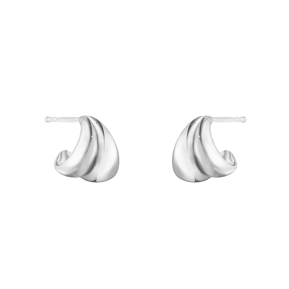 Curve Sterling Silver Small Hoop Stud Earrings