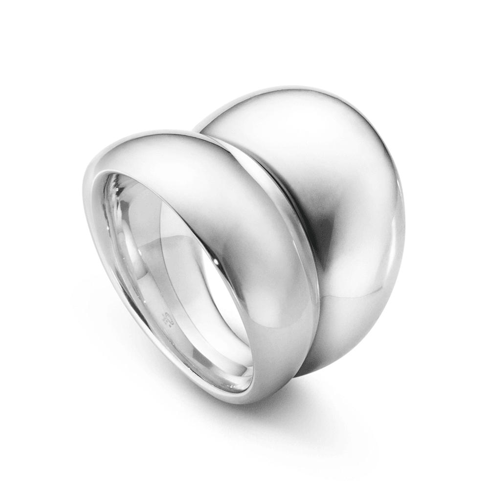 Curve Sterling Silver Double Ring